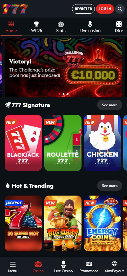 Casino777 mobile home