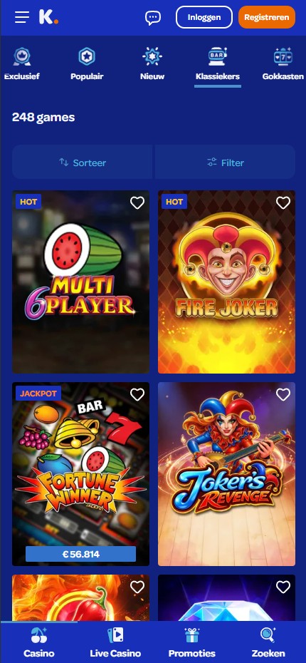 Kansino mobile lobby